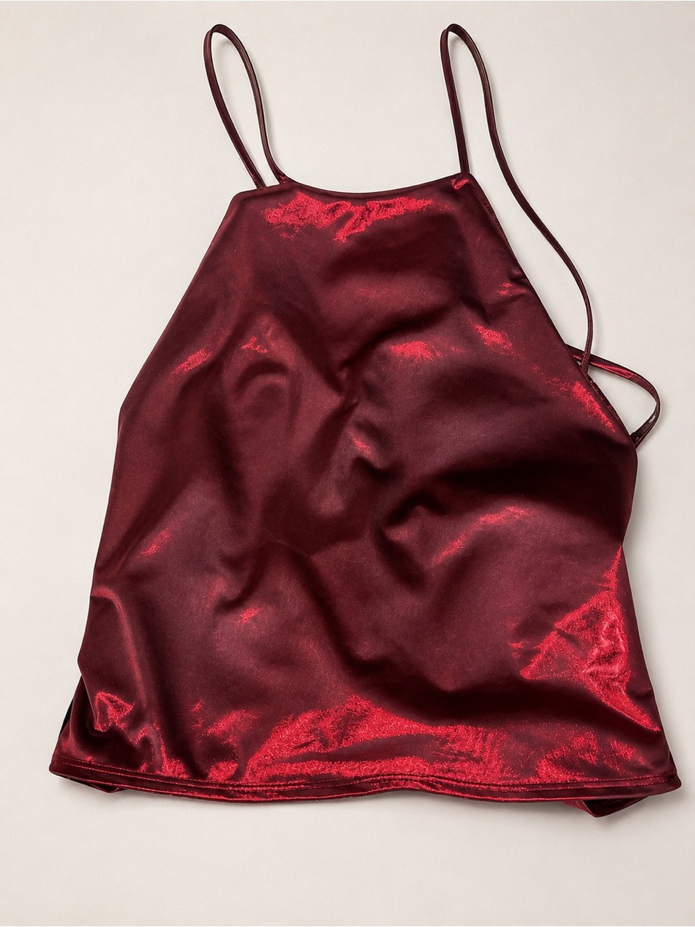 Shimmery Burgundy Satin Cami Top